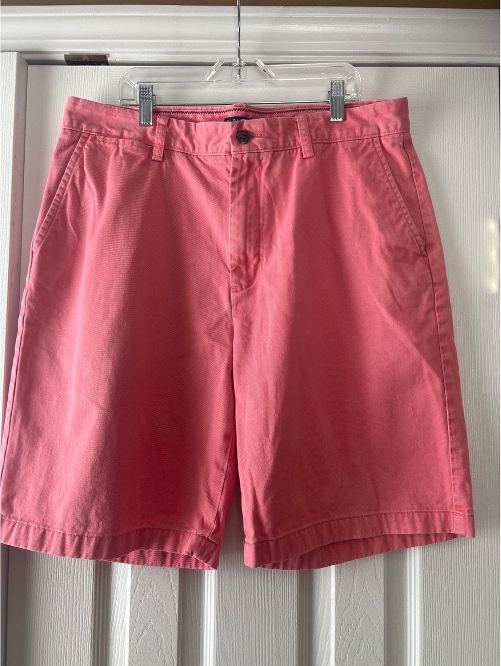Nautica Men's Coral Pink Cotton Chino Shorts Size 34W